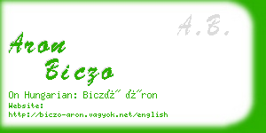aron biczo business card